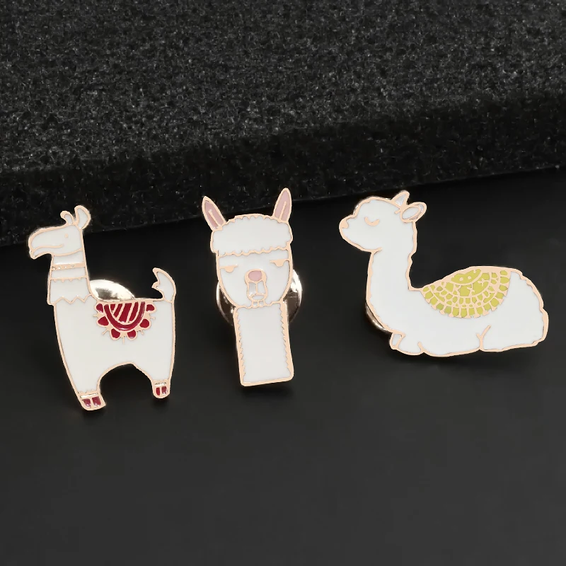 Orient Porter swear Drăguț animal broșe desene animate alpaca camel email ace de metal buton  personalizat de bijuterii de moda rever denim insigne cadouri pentru femei  copii cumpara < Seturi De Bijuterii și Mai Mult 