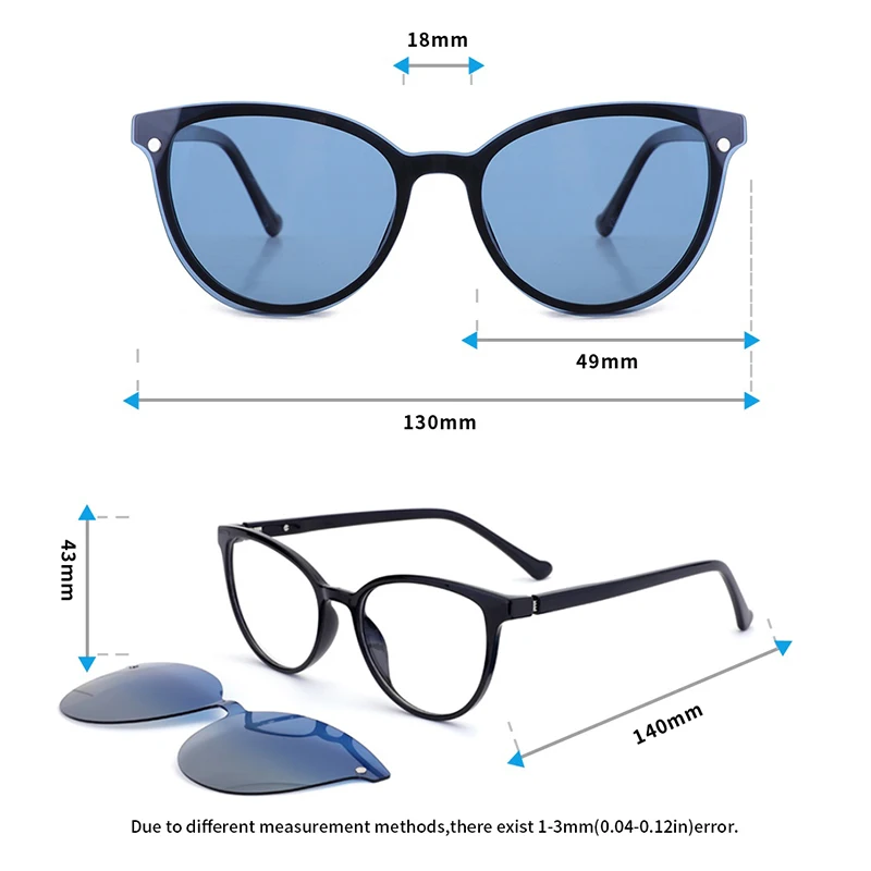 O-q club 3 1 clip pe femei ochelari ochi de pisica miopie optic magnetic polarizat ochelari de modă în aer liber ochelari de soare 69940 cumpara < Femei Ochelari | Rentbook.ro