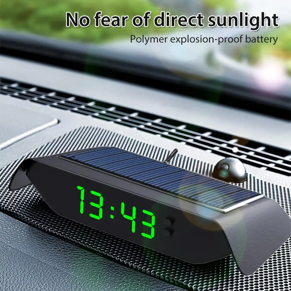 Face up Least Abuse 4 în 1 masina de ceas digital, termometru auto solar ceas termometru  luminos de înaltă precizie de ceas electronic de monitorizare temperatura  cumpara < Reduceri | Rentbook.ro